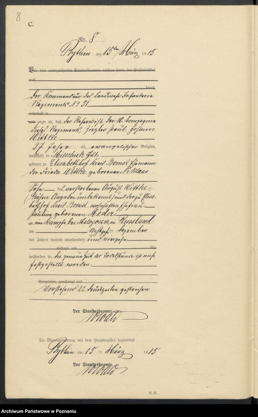 Obraz 10 z jednostki "Sterbe-Neben-Register"
