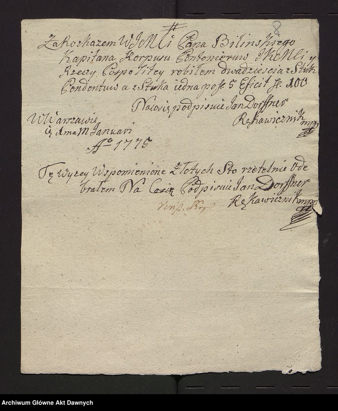 image.from.unit.number "Zbiór pism rozmaitych Wydziału Wojskowego tyczących, w. XVI - XVIII"