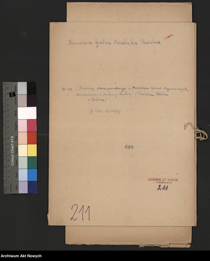 image.from.unit.number "Niemcy (korespondencja z Ministerstwem Spraw Zagranicznych, Ministerstwem b. Dzielnicy Pruskiej i Poselstwem Polskim w Berlinie)"