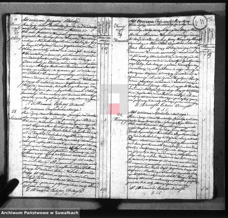 image.from.unit.number "Akta urodzonych gminy wiżańskiey obwodu seyneńskiego, w województwie augustowskim od dnia 1-go stycznia do dnia 31 grudnia 1824 roku"