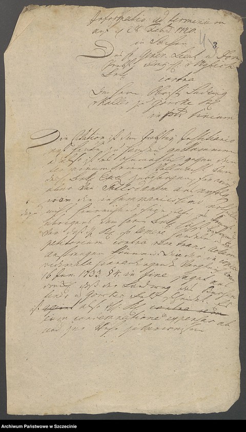 image.from.unit.number "Dompropst Friedrich v[on] Willich contra Obrist Ludwig v[on] Koeller auf Goerke [Górki (Pomorskie)] in po finium."