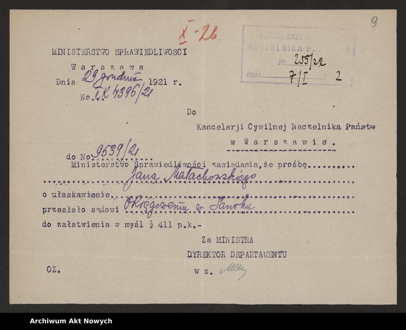 image.from.unit.number "Ułaskawienia z Małopolski - nieuwzględnione, dotyczące: zabójstw, kradzieży m. in w czasie inwazji rosyjskiej w 1914 r., dezercji, lichwy wojennej oraz handlu walutą, a także wykroczeń i rabunku na jesieni 1918 r. podczas rozruchów antyżydowskich (pow. Rzeszów)"