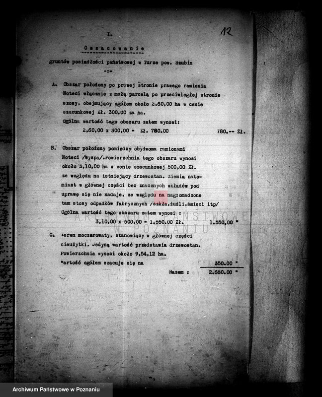 Obraz 16 z jednostki "Operat szacunkowy majątku Tur powiatu szubińskiego"