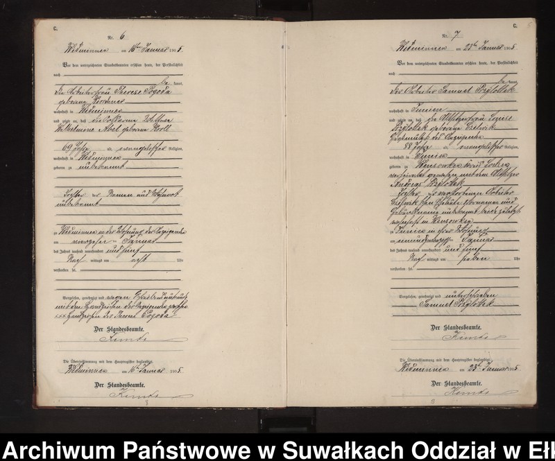 image.from.unit.number "Sterbe-Neben-Register des Preussischen Standes-Amtes Widminnen Kreis Loetzen"