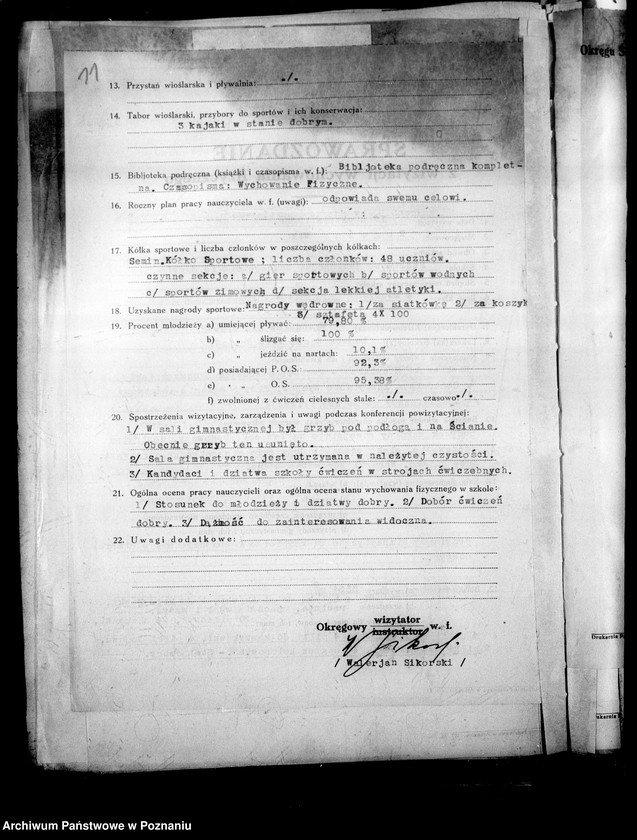 Obraz 14 z jednostki "[Sprawozdania roczne ze sprawności fizycznej członków hufca szkolnego P.W.]"
