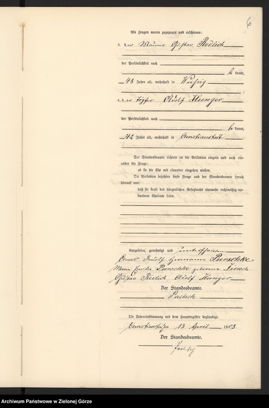 image.from.unit.number "Heiraths-Neben-Register im Standes-Amt Christianstadt a[m] B[ober] Kreis Sorau N[ieder] L[ausitz] pro 1903"