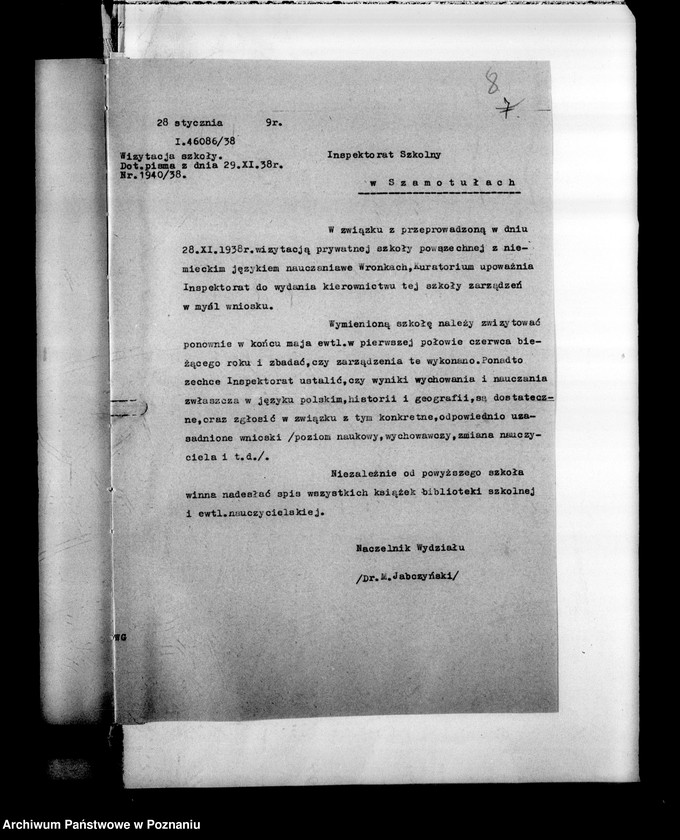 Obraz 12 z jednostki "Prywatna Szkoła Powszechna z niemieckim językiem nauczania Wronki powiat Szamotuły"