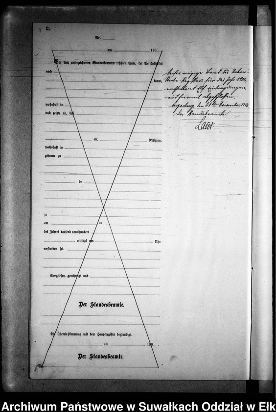 image.from.unit.number "Sterbe-Neben-Register des Preussischen Standes-Amtes Gr. Strengeln Kreis Angerburg"