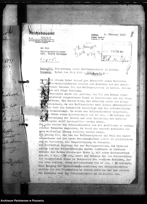 Obraz 12 z jednostki "Dienststellen der Polizei, Waffenmeisterei in Leslau"