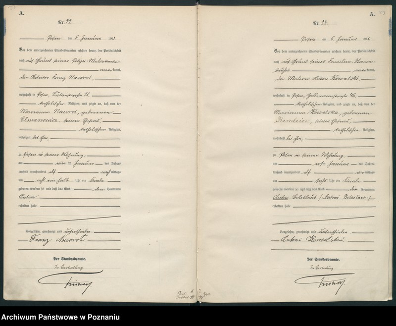 Obraz 14 z jednostki "Księga miejscowa urodzeń tom I [Rejestr główny urodzeń]"