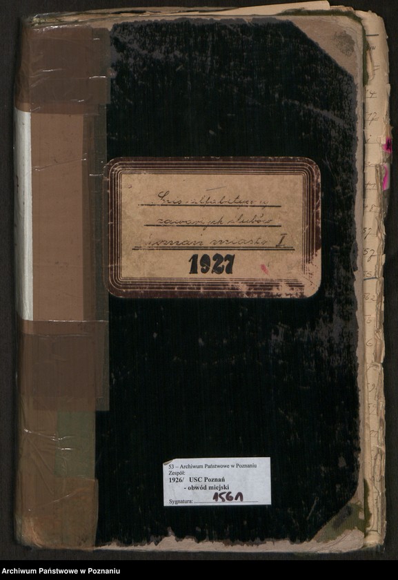 Obraz 2 z jednostki "Spis alfabetyczny małżeństw za 1927"