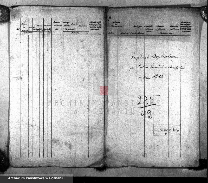 Obraz 1 z jednostki "Liber baptisatorum"