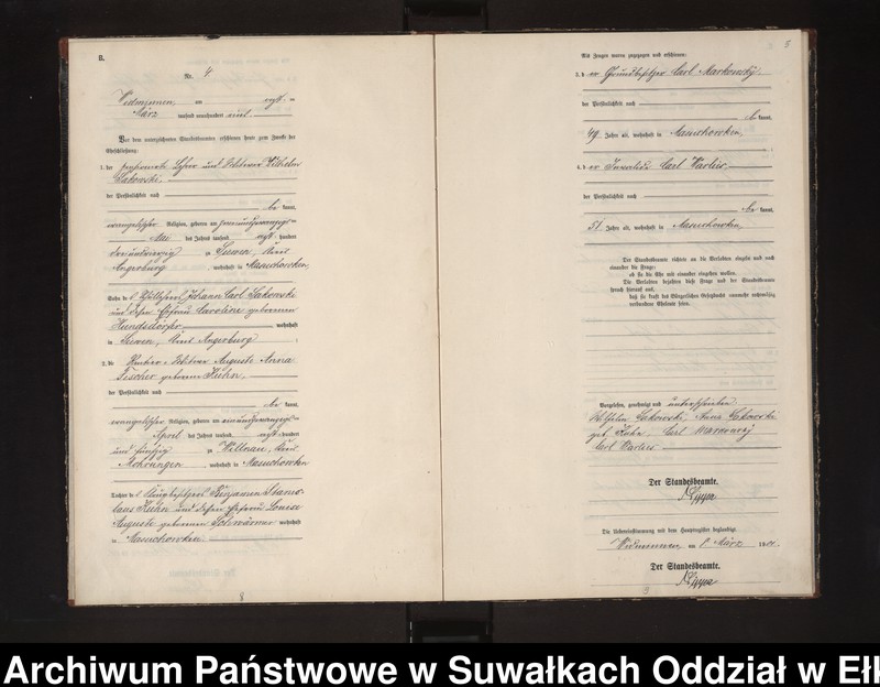 image.from.unit.number "Heiraths-Neben-Register des Preussischen Standes-Amtes Widminnen Kreis Loetzen"