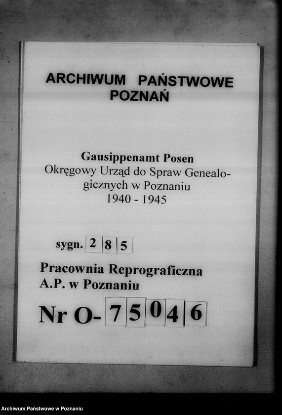 Obraz 1 z jednostki "Verzeichnis der im Amtsgericht Wollstein [Wolsztyn] befindlichen Kirchenduplikate"