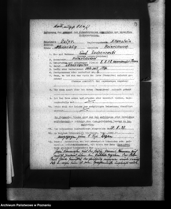 Obraz 17 z jednostki "Amtliche Meldungen Kreis Neidenburg (Nidzica)"