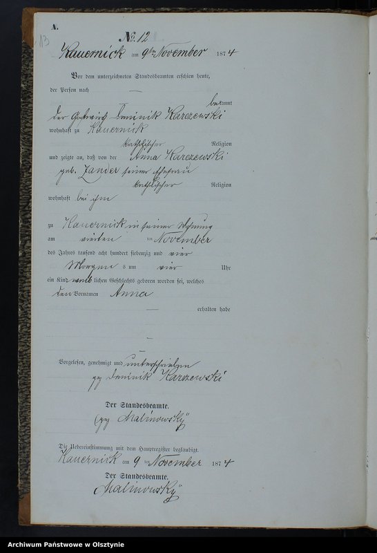 image.from.team "Urząd Stanu Cywilnego w Kurzętniku pow. nowomiejski"