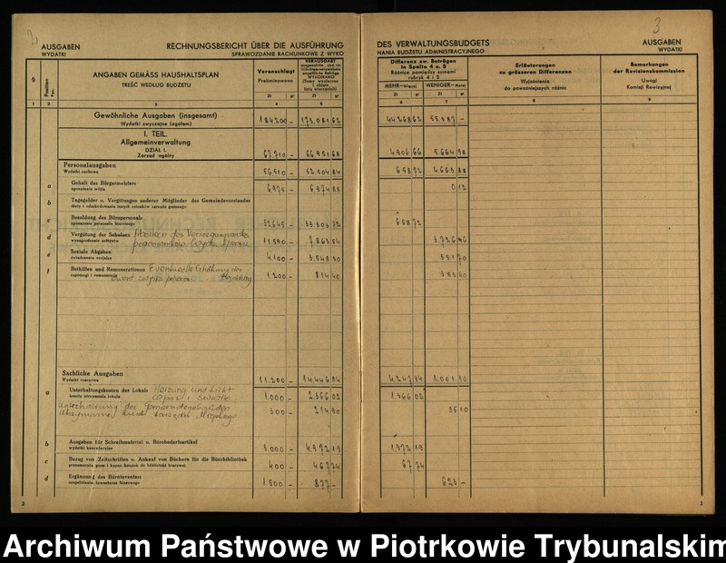 image.from.unit "Jährlicher Rechnungsbericht für das Jahr 1942/43. Roczne sprawozdanie rachunkowe za rok 1942/43."