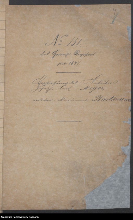 Obraz 6 z jednostki "Die von den Verlobten beigebrachten Urkunden zur Eheschliessung pro 1877"