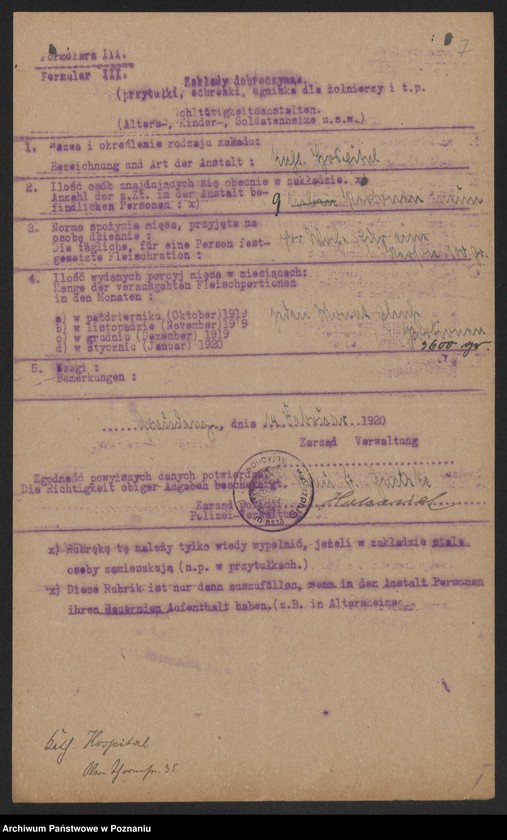 Obraz 9 z jednostki "[Zakłady dobroczynne - m.in. szpitali w Grudziądzu - przydziały mięsa]"