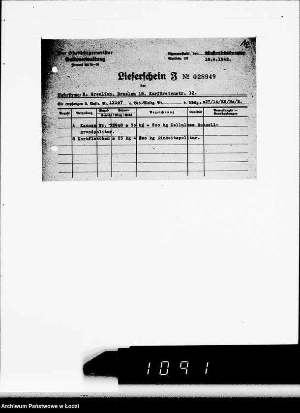 Obraz 16 z jednostki "Aufträge 15101-15108 und Rechnungen Firma R.Greulich Breslau.Chemische Produkte"