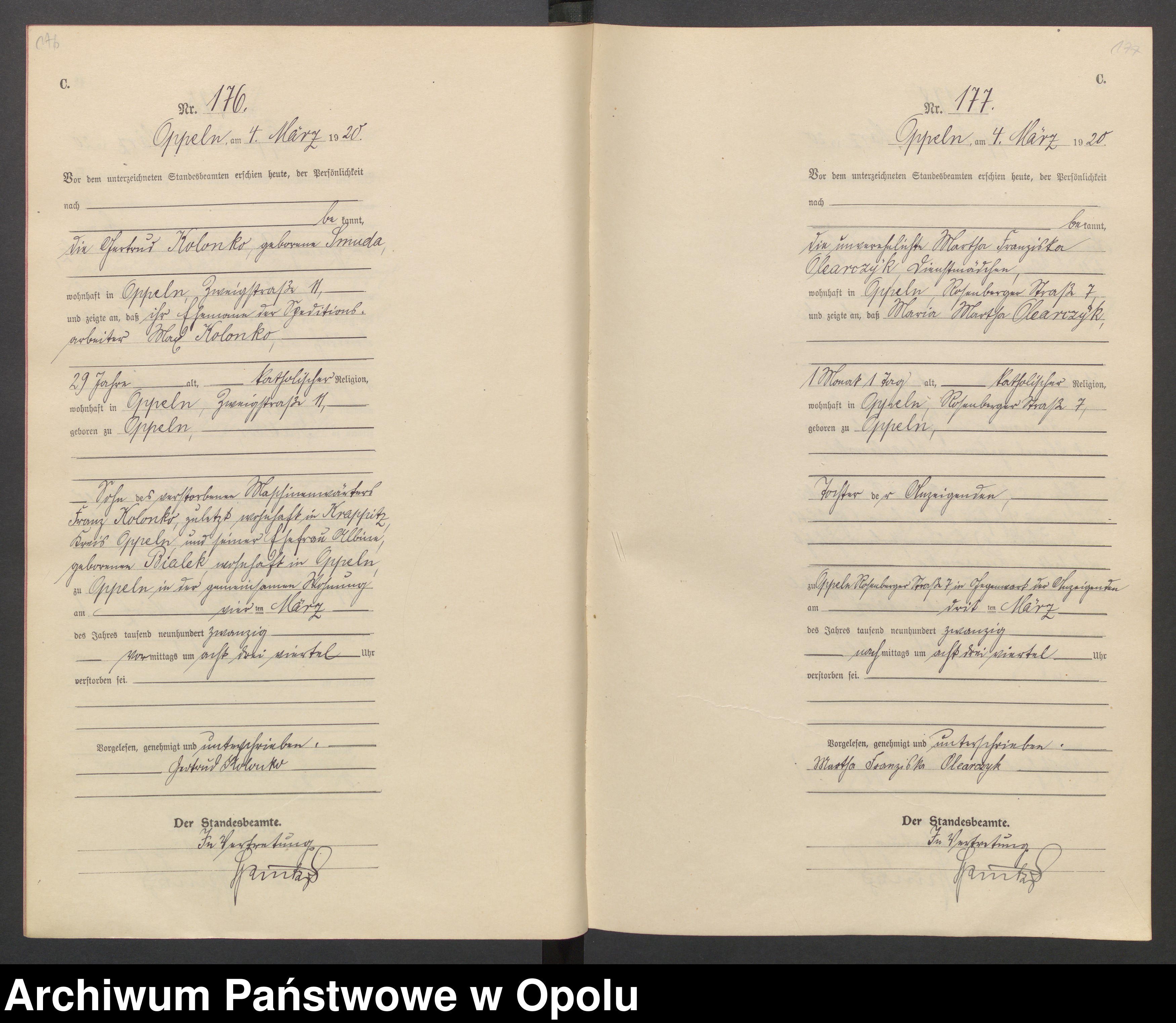 Skan z jednostki: [Rejestr zgonów] 1920 Tom I Nr 1-483