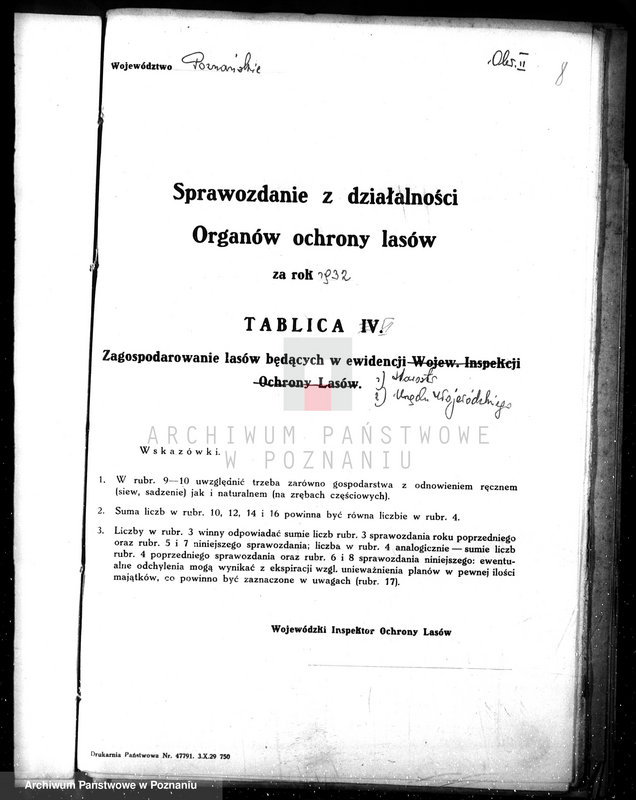 Obraz 13 z jednostki "Sprawozdanie z działalności organów ochrony lasów za rok 1932"