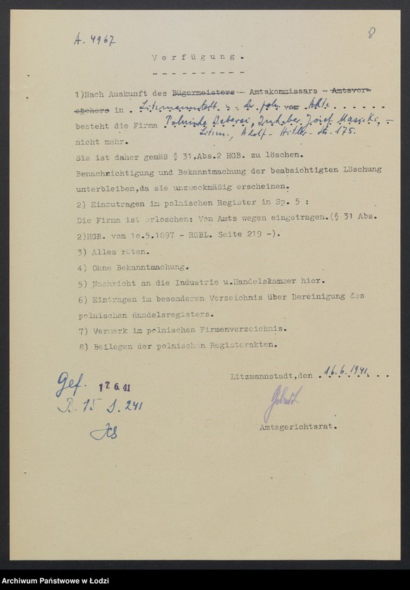 Obraz 10 z jednostki "„Tkanina Polska” – Józef Masicki – handel manufakturą"