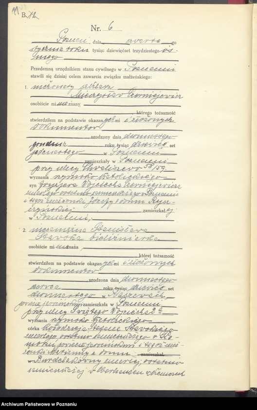 Obraz 13 z jednostki "Księga miejscowa małżeństw tom I [Rejestr główny małżeństw]"