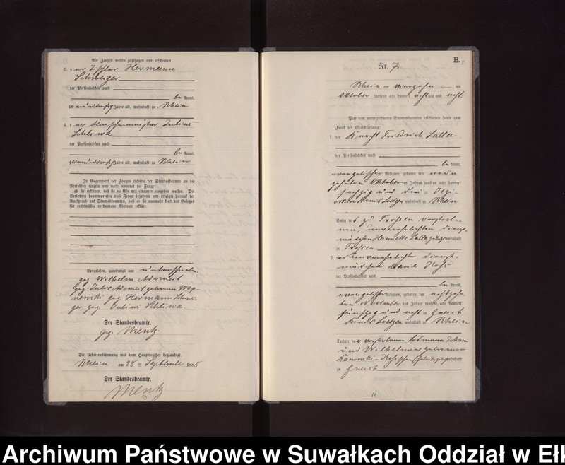 image.from.unit.number "Heiraths-Neben-Register des Preussischen Standes-Amtes Rhein Kreis Loetzen"