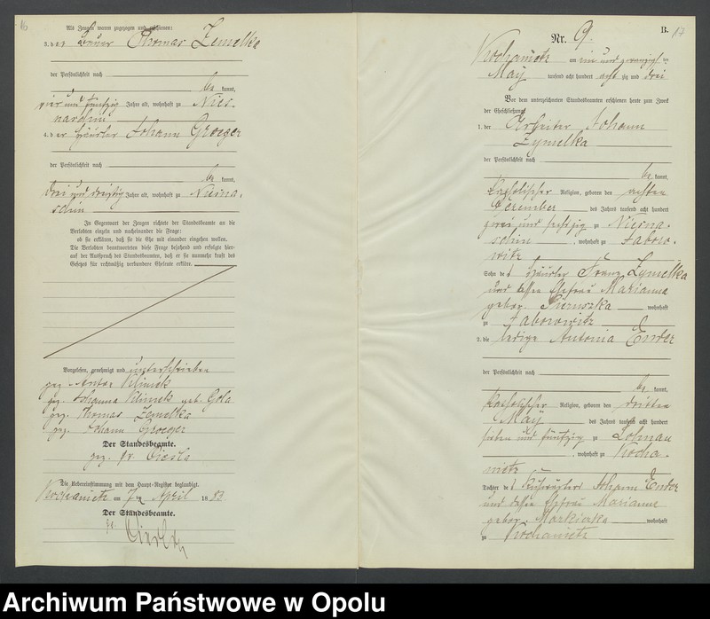 image.from.unit.number "Urząd Stanu Cywilnego Kochaniec Księga małżeństw rok 1883-85"