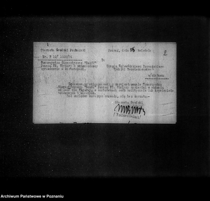 Obraz 6 z jednostki "/Towarzystwo Gimnastyczne Sokół w Poznaniu Winiary - rejestracja/"