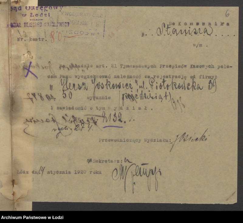 Obraz 8 z jednostki "Hersz Joskowicz - sprzedaż manufaktury i gotowej garderoby"