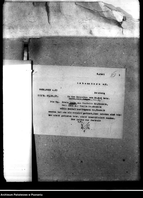 Obraz 19 z jednostki "Korespondencja w sprawie miejscowych Niemców, którzy zginęli w 1939 roku"