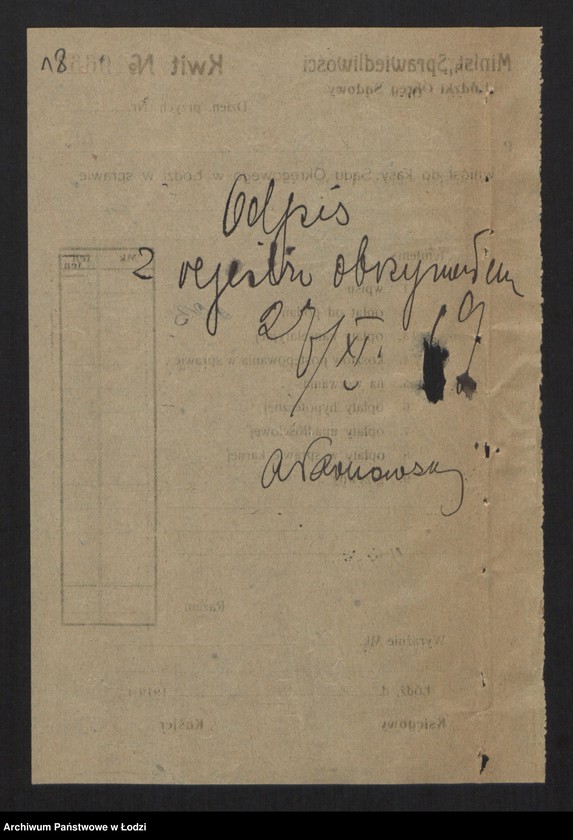 Obraz 20 z jednostki "A. J. Ostrowski- kupiec wyrobów papierniczych i materiałów piśmiennych"