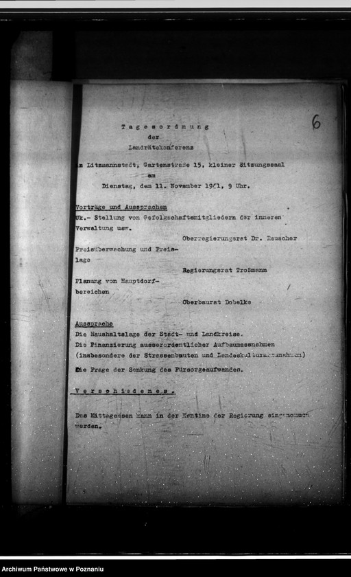 Obraz 10 z jednostki "Konferencje z landratami - korespondencja, porządki obrad"