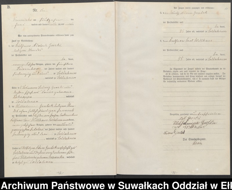 image.from.unit.number "Heiraths-Haupt-Register des Königlichen Preussischen Standes-Amtes Kumilsko Kreis Johannisburg"