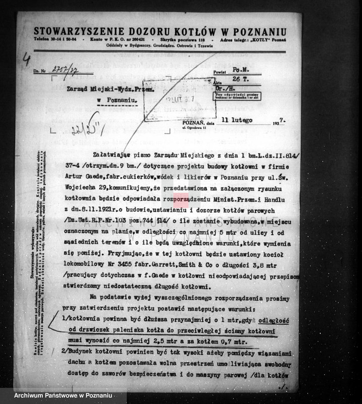 image.from.unit.number "/Artur Gaede Fabryka wódek i likierów Poznań św. Wojciecha 29, rozbudowa fabryki/ zatwierdzenie kotłowni"