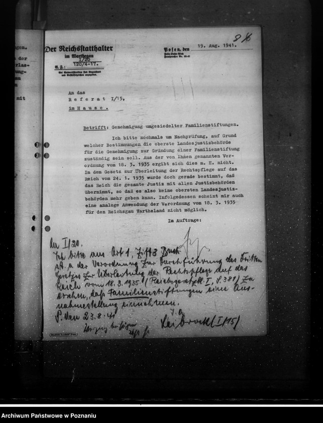 Obraz 12 z jednostki "Wiedererrichtung von ehemaligen baltischen Familienstiftungen"