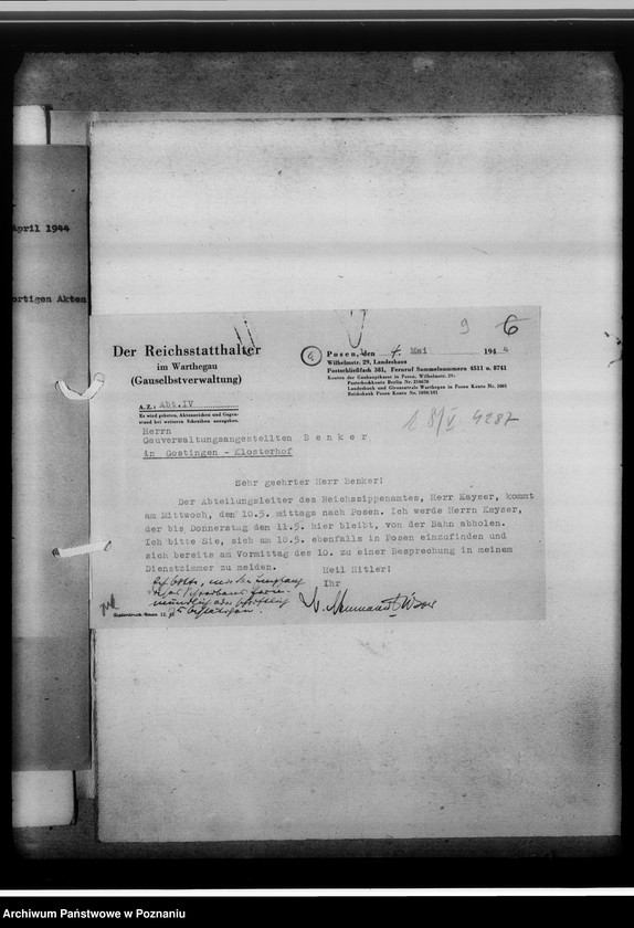 Obraz 13 z jednostki "Aussendienststelle Gostingen [Gostyń]. Dienstbesprechungen"