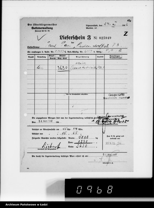 Obraz 9 z jednostki "Aufträge, [Lieferscheinen und Rechnungen] 13541-13600"