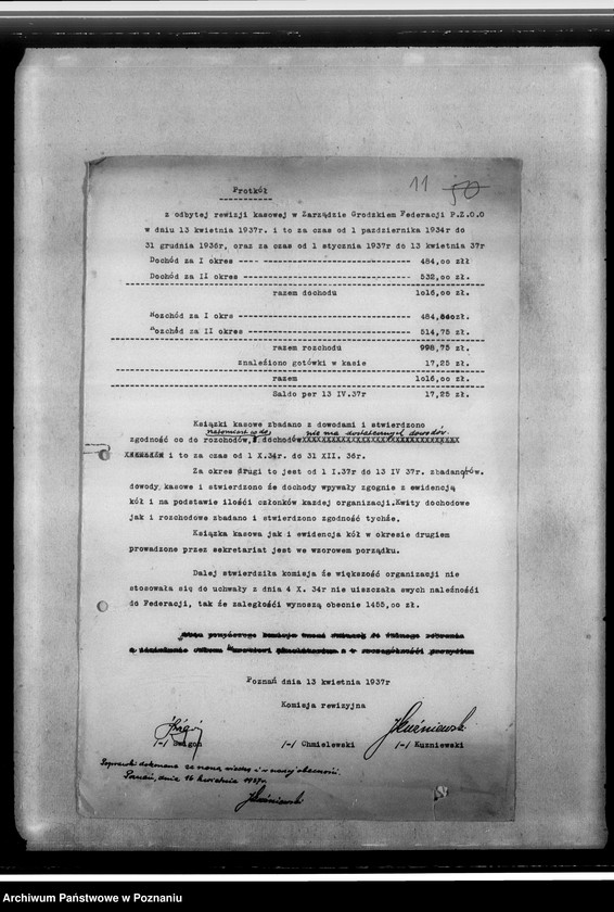 Obraz 17 z jednostki "Sprawy budżetowo-finansowe - zestawienia budżetowe, rachunki, blok kasowy, korespondencja"