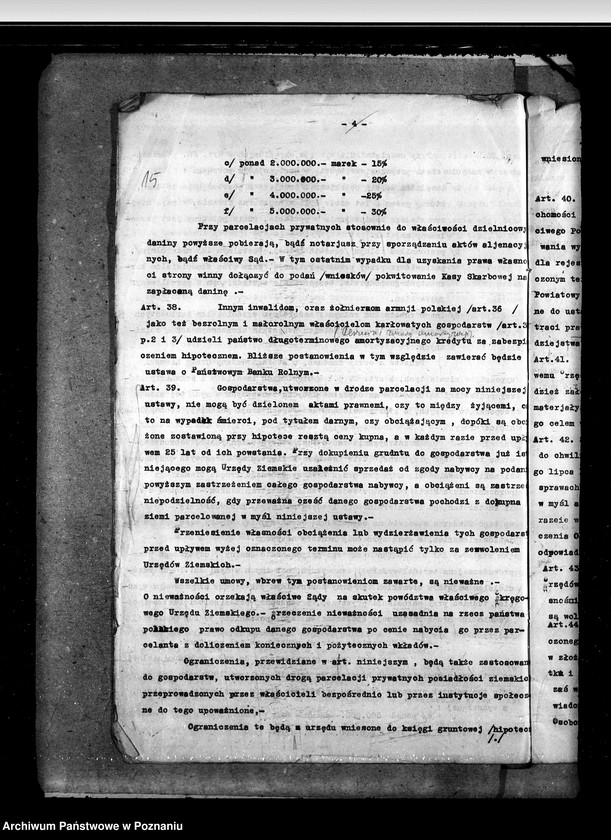 Obraz 20 z jednostki "Sprawy prawne projekty ustaw i rozporządzeń do Sejmu Ustawodawczego"