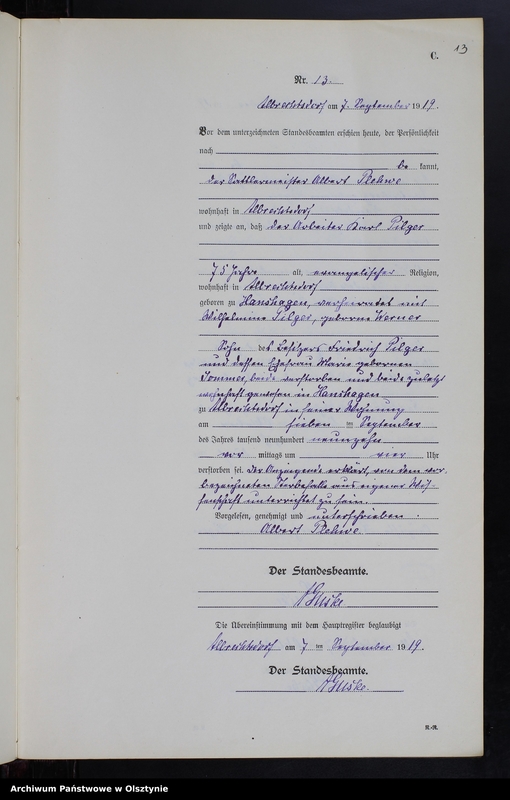 image.from.unit.number "Sterbe-Neben-Register Nr 1 - 19 [ Księga zgonów - wtóropis ]"