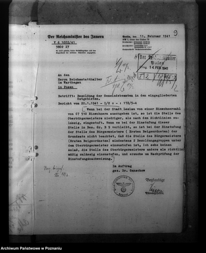 Obraz 13 z jednostki "Besoldung der Gemeindebeamten in den eingegliederten Ostgebieten"