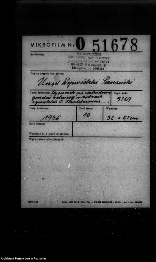 Obraz 2 z jednostki "Rysunek na rozbudowę gorzelni rolniczej w dobrach rycerskich O. Hantelmanna w Rokietnicy powiat poznański"