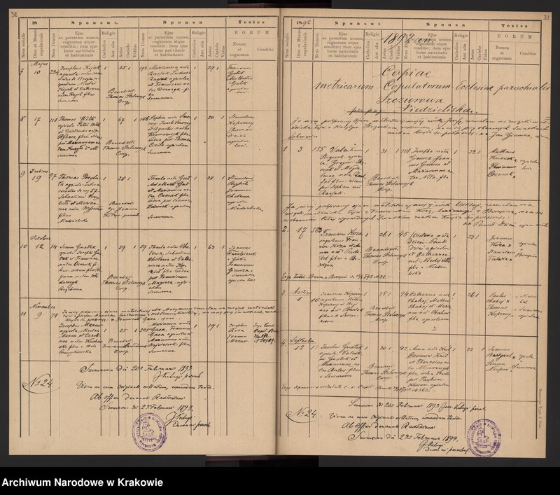 image.from.unit.number "Księga małżeństw parafii Szczurowa"
