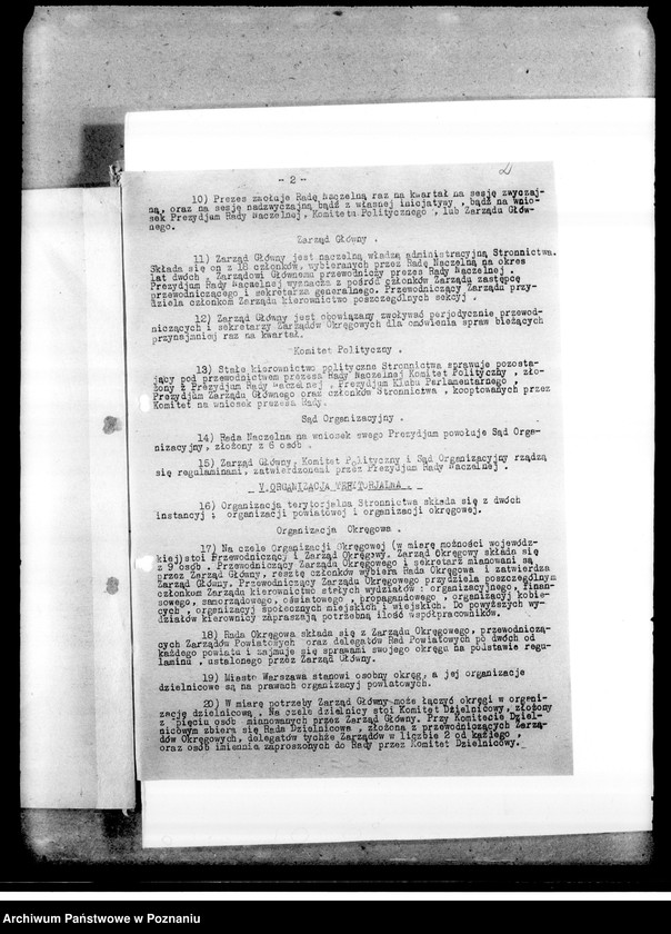 Obraz 5 z jednostki "Statut, instrukcje, regulaminy Stronnictwa Narodowego, okólniki i regulaminy Zarządu Grodzkiego oraz protokoły z zebrań kół - Zarys organizacji kierownictwa Koła Stronnictwa Narodowego sprawozdania z działalności"
