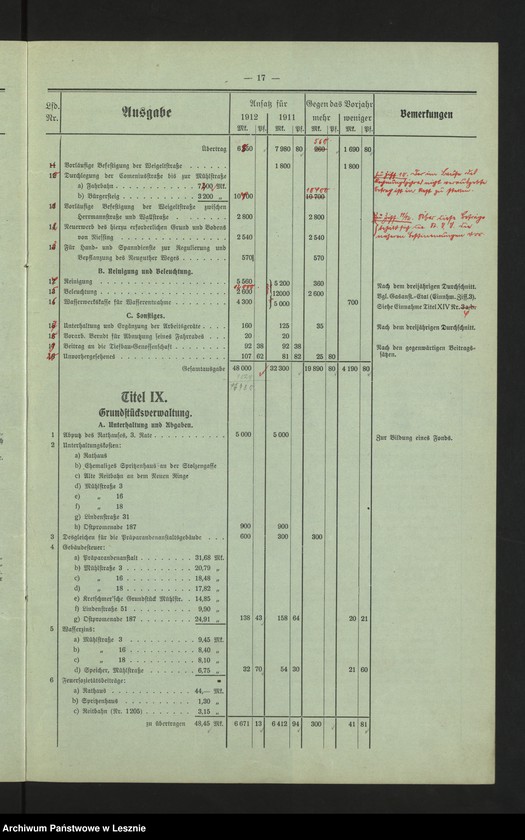 Obraz 20 z jednostki "[Stadthaushalt von Lissa]"