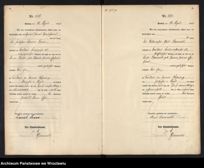 image.from.unit.number "Geburts-Haupt-Register Breslau I 1895 Band 3"