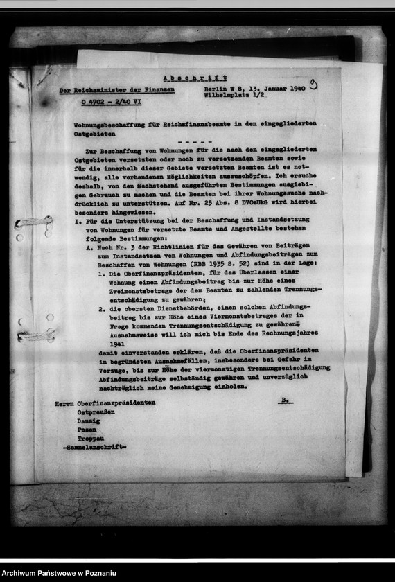 Obraz 13 z jednostki "Bestimmungen über die Beschaffung von Wohnungen für Behördenbedienstete."